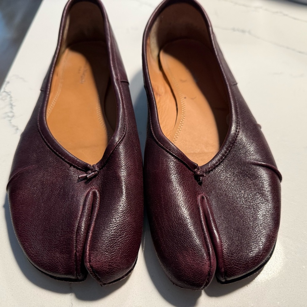 Maison Martin Margiela Dark Purple Leather Flats